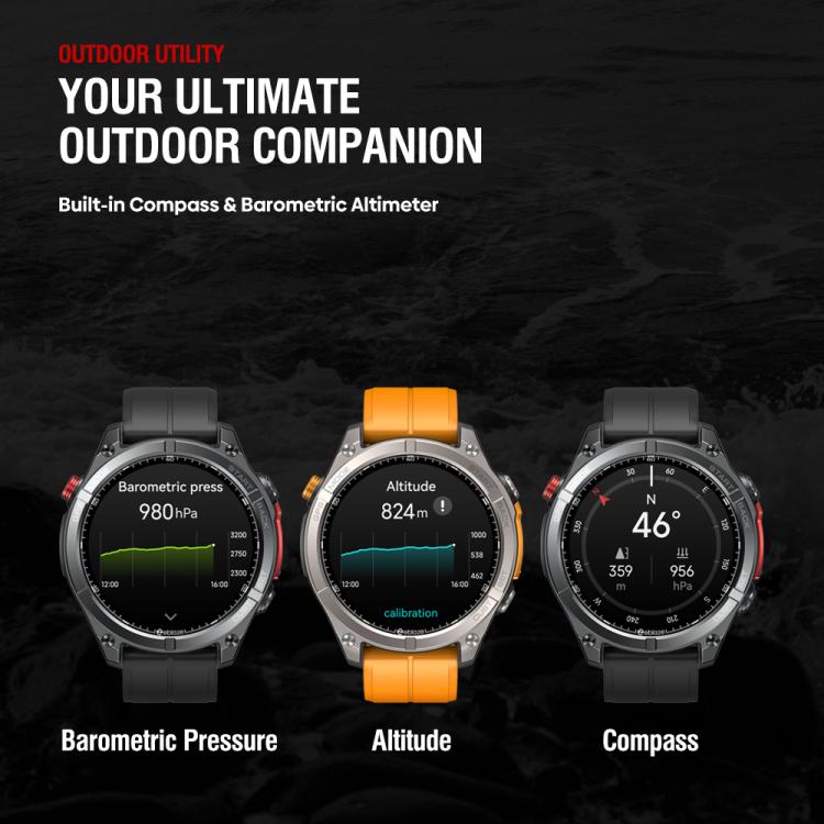 Zeblaze Stratos 4 Rugged Outdoor GPS Smart Watch 1.43 inch Screen 5 ATM & IP69K(Orange) - free shipping - PMC TechLife - Order now!