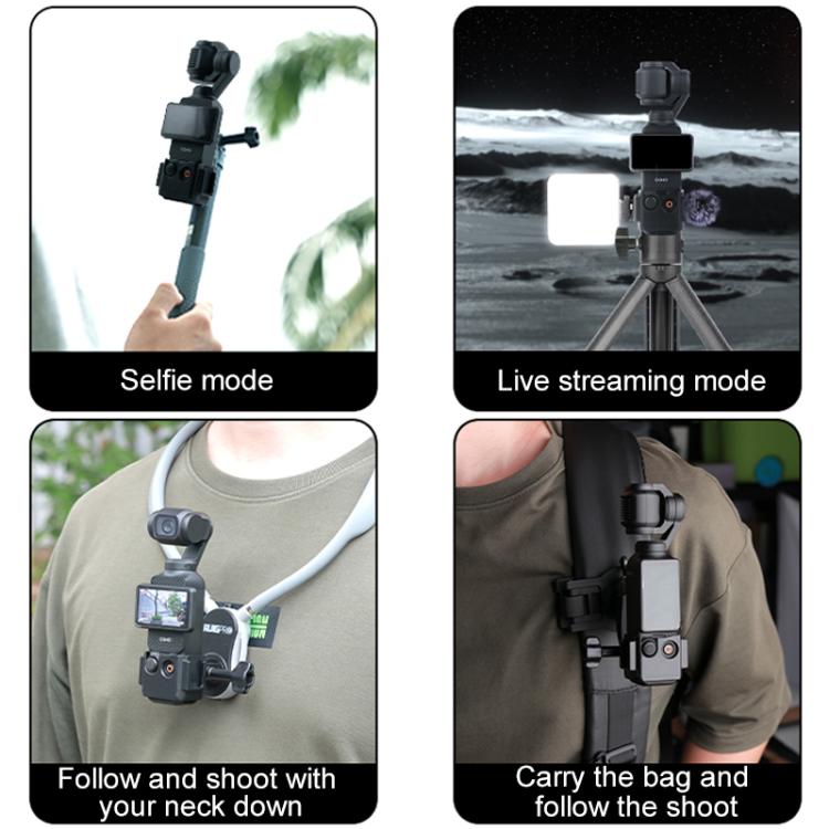 For DJI Osmo Pocket 3 Adapter Expansion Bracket Frame with Backpack Clip - free shipping - PMC TechLife - Order now!