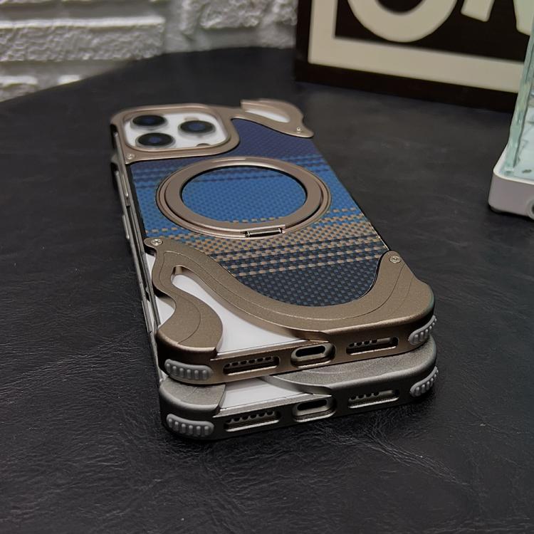 For iPhone 16 Pro Max Metal Frameless 360 Degree Rotation Holder MagSafe Phone Case(Black) - free shipping - PMC TechLife - Order now!