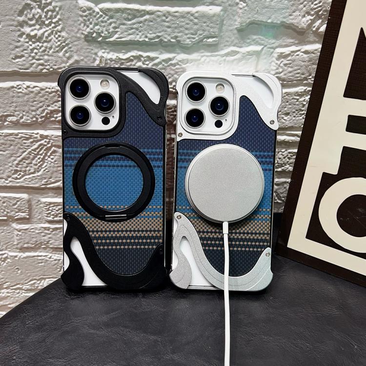 For iPhone 14 Pro Metal Frameless 360 Degree Rotation Holder MagSafe Phone Case(Silver) - free shipping - PMC TechLife - Order now!