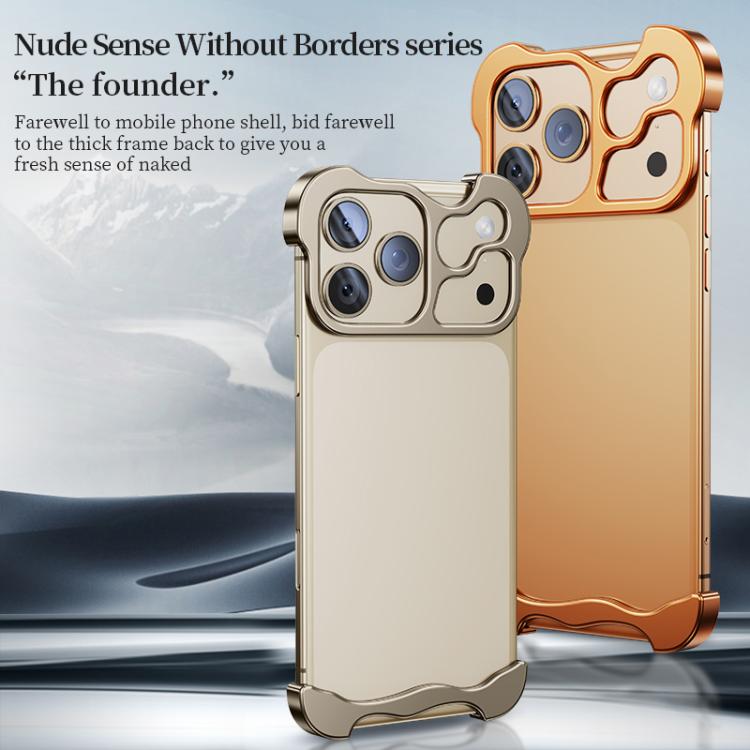For iPhone 17 Pro Max Frameless Metal Corner Pad Phone Case with Lens Film(Titanium) - free shipping - PMC TechLife - Order now!