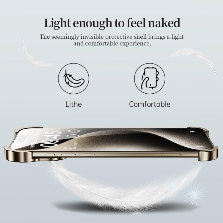 For iPhone 17 Pro Frameless Metal Corner Pad Phone Case with Lens Film(Black) - free shipping - PMC TechLife - Order now!