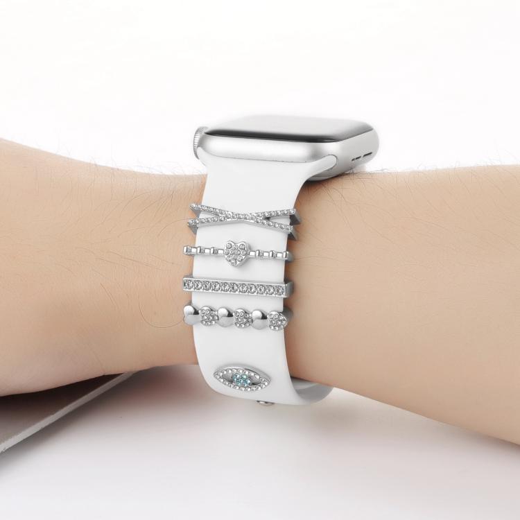 Smart Watch Band Decorative Ring Metal Accessories(Silver Heart Eyes) - free shipping - PMC TechLife - Order now!