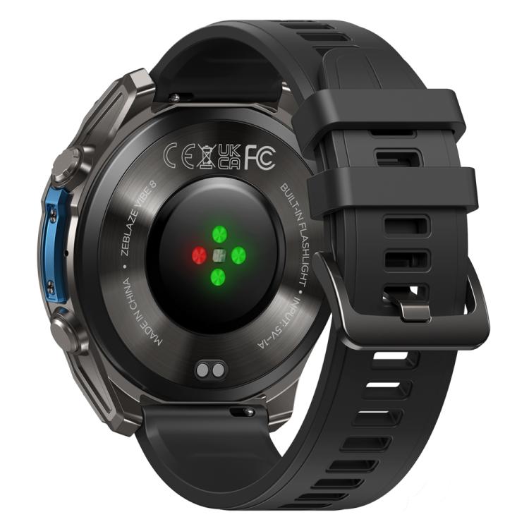 Zeblaze Vibe 8 Rugged Outdoor Smart Watch 1.43 inch Screen 5 ATM & IP69K Built-in Flashlight(Black) - free shipping - PMC TechLife - Order now!