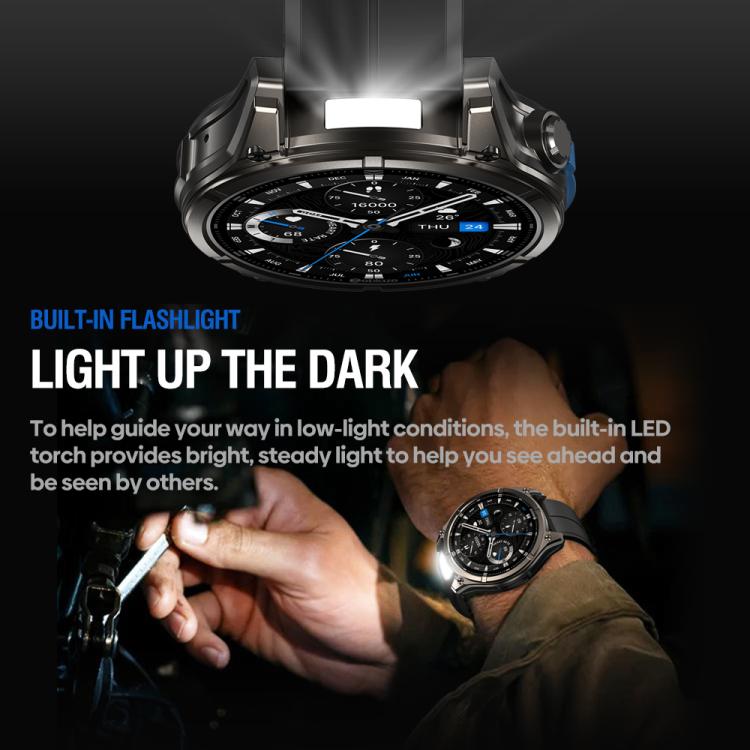 Zeblaze Vibe 8 Rugged Outdoor Smart Watch 1.43 inch Screen 5 ATM & IP69K Built-in Flashlight(Black) - free shipping - PMC TechLife - Order now!