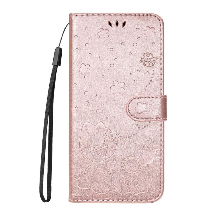 For Nothing Phone 3A Pro Cat and Bee Embossed Flip Leather Phone Case(Rose Gold) - free shipping - PMC TechLife - Order now!
