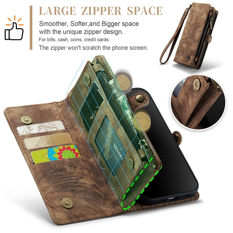 For iPhone 12 Pro Max CaseMe-008 Detachable Multifunctional Wallet Leather Phone Case (Brown) - free shipping - PMC Jewellery - Order now!