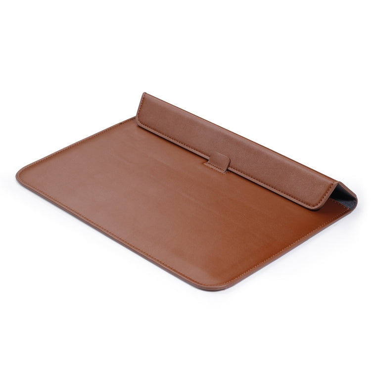 PU Leather Ultra-thin Envelope Bag Laptop Bag for MacBook Air / Pro 13 inch, with Stand Function(Brown) - Protective Bags by PMC Jewellery | Online Shopping South Africa | PMC Jewellery | Buy Now Pay Later Mobicred