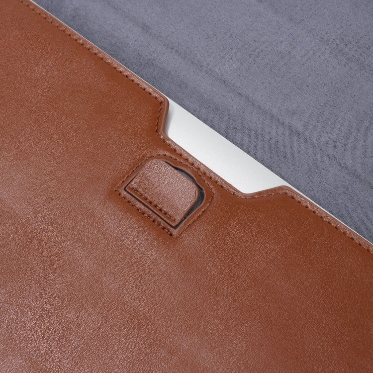 PU Leather Ultra-thin Envelope Bag Laptop Bag for MacBook Air / Pro 13 inch, with Stand Function(Brown) - Protective Bags by PMC Jewellery | Online Shopping South Africa | PMC Jewellery | Buy Now Pay Later Mobicred