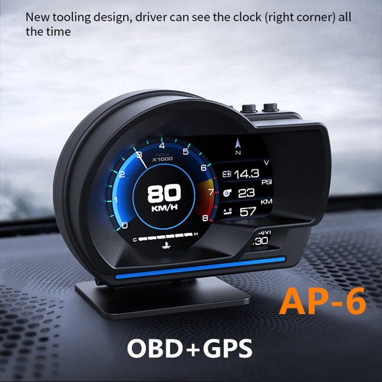 AP-6 Car HUD Head-up Display OBD GPS Driving Computer Code Table - Head Up Display System by PMC TechLife | Online Shopping South Africa | PMC TechLife | Buy Now Pay Later Mobicred