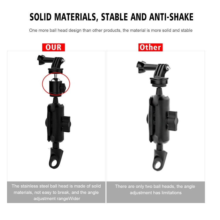CS-1134B1 Motorcycle Bike Action Camera Recorder Mobile Phone Fixing Bracket Holder, Mirror Holder Version - Holder by PMC Jewellery | Online Shopping South Africa | PMC Jewellery | Buy Now Pay Later Mobicred