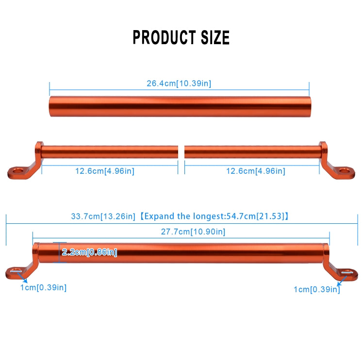 CS-859A5 Motorcycle Electric Vehicle Aluminum Alloy Extended Balance Bar Headlight Mobile Phone Bracket(Orange) - Others by PMC Jewellery | Online Shopping South Africa | PMC Jewellery | Buy Now Pay Later Mobicred