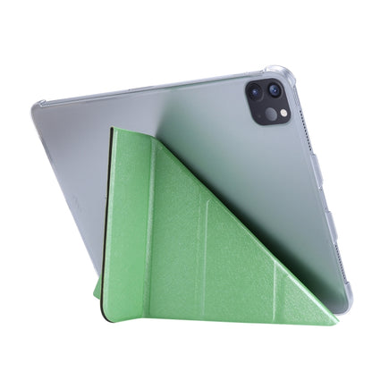 Silk Texture Horizontal Deformation Flip Leather Case with Three-folding Holder For iPad Air 11 2024 / Air 2022 / 2020 10.9(Green) - iPad Air (2022) / (2020) 10.9 Cases by PMC Jewellery | Online Shopping South Africa | PMC Jewellery | Buy Now Pay Later Mobicred