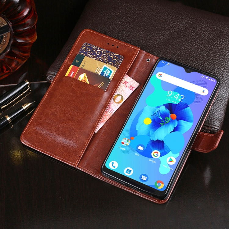 For Umidigi A7 idewei Crazy Horse Texture Horizontal Flip Leather Case with Holder & Card Slots & Wallet(Dark Blue) - More Brand by idewei | Online Shopping South Africa | PMC Jewellery | Buy Now Pay Later Mobicred