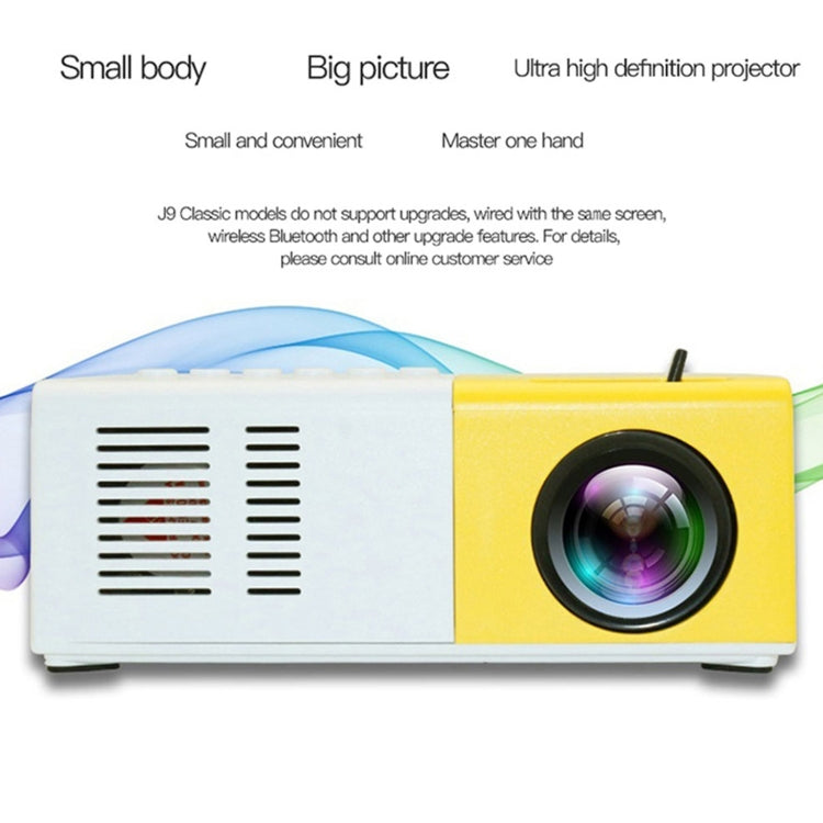 J9 1920x1080P 15 ANSI Portable Home Theater Mini LED HD Digital Projector, Basic Version, UK Plug(Black White) - Mini Projector by PMC Jewellery | Online Shopping South Africa | PMC Jewellery | Buy Now Pay Later Mobicred