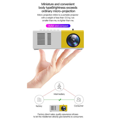 J9 1920x1080P 15 ANSI Portable Home Theater Mini LED HD Digital Projector, Basic Version, AU Plug(Yellow White) - Mini Projector by PMC Jewellery | Online Shopping South Africa | PMC Jewellery | Buy Now Pay Later Mobicred