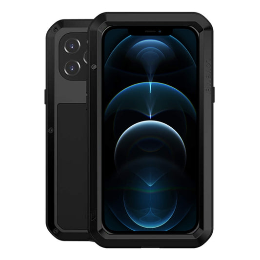 For iPhone 12 Pro Max LOVE MEI Metal Shockproof Life Waterproof Dustproof Protective Case(Black) - iPhone 12 Pro Max Cases by LOVE MEI | Online Shopping South Africa | PMC Jewellery