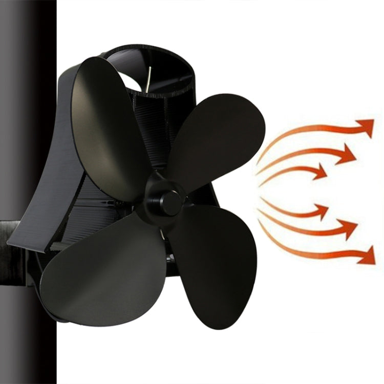 YL-105 4-Blade Aluminum Heat Powered Fireplace Stove Fan(Black) - Fireplace Fan by PMC Jewellery | Online Shopping South Africa | PMC Jewellery | Buy Now Pay Later Mobicred