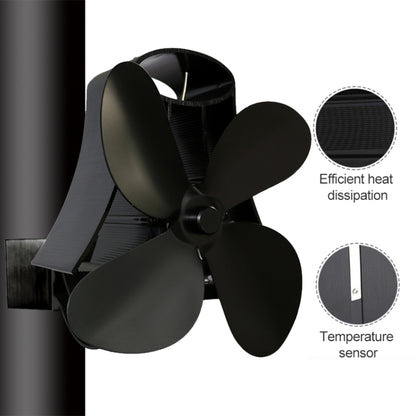 YL-105 4-Blade Aluminum Heat Powered Fireplace Stove Fan(Grey) - Fireplace Fan by PMC Jewellery | Online Shopping South Africa | PMC Jewellery | Buy Now Pay Later Mobicred