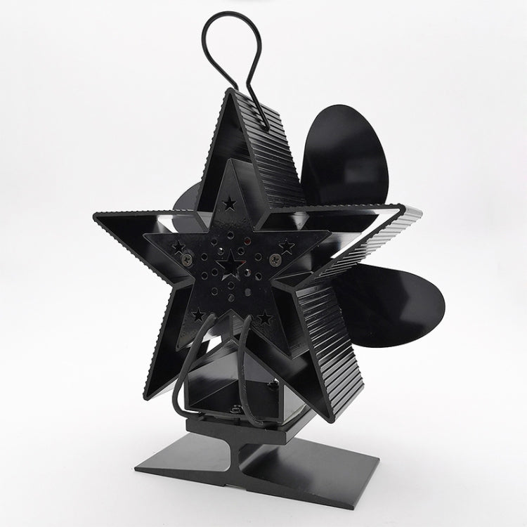 4-Blade Aluminum Heat Powered Fireplace Stove Fan (Black) - Fireplace Fan by PMC Jewellery | Online Shopping South Africa | PMC Jewellery | Buy Now Pay Later Mobicred