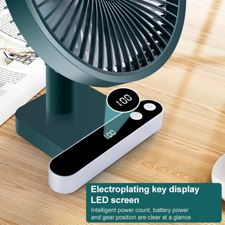 F702 Automatic Shaking Desktop Electric Fan with LED Display (Green) - Electric Fans by PMC TechLife | Online Shopping South Africa | PMC TechLife | Buy Now Pay Later Mobicred