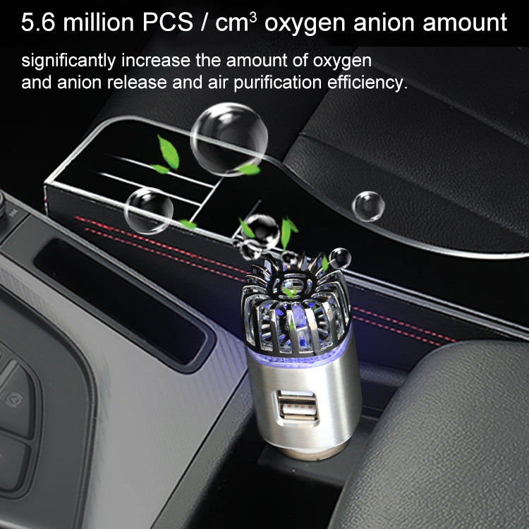 2 in 1 Car Negative-ion  Aromatherapy Air Purifier Humidifier + Dual USB Port Car Charger (Gold) - Air Purifier by PMC Jewellery | Online Shopping South Africa | PMC Jewellery | Buy Now Pay Later Mobicred