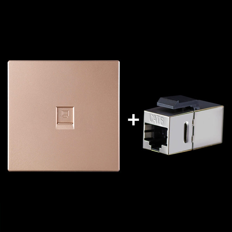 CAT.6 Shielded Pass-through Network Module, Single Port Panel + Shielded Pass-through (Gold) - Lan Cable and Tools by PMC TechLife | Online Shopping South Africa | PMC TechLife | Buy Now Pay Later Mobicred