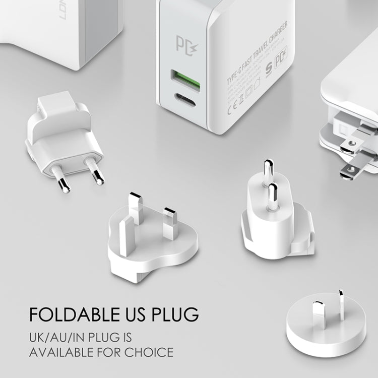 LDNIO A4403C 30W PD + Auto-id Foldable Fast Travel Charger with 1m USB-C / Type-C Cable, US Plug - free shipping - PMC TechLife - Order now!