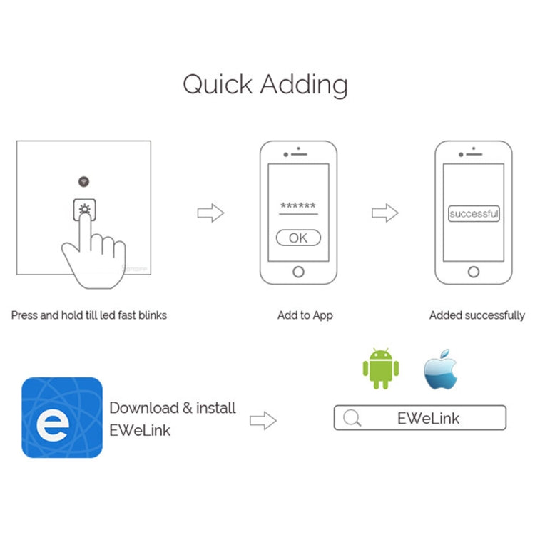 WS-UK-01 EWeLink APP & Touch Control 2A 1 Gang Tempered Glass Panel Smart Wall Switch, AC 90V-250V, UK Plug - Smart Socket by PMC Jewellery | Online Shopping South Africa | PMC Jewellery | Buy Now Pay Later Mobicred