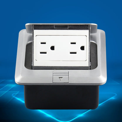 Hidden Pop-up Aluminum Alloy Computer Floor Socket with Cover Bottom Box, US Plug - Extension Socket by PMC Jewellery | Online Shopping South Africa | PMC Jewellery | Buy Now Pay Later Mobicred