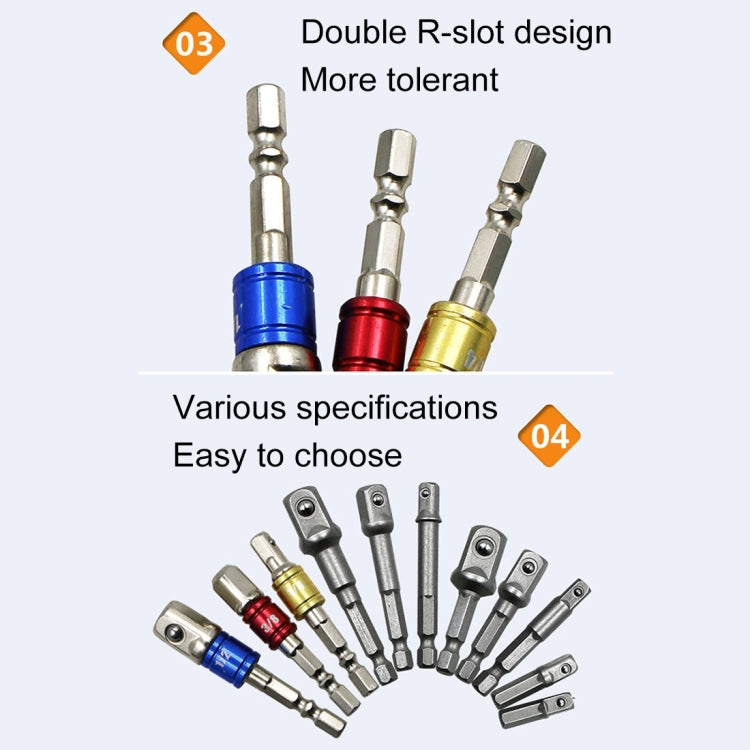 3 PCS/Set Socket Bit Extension Bar Hex Shank Adapter Drill Nut Driver Power Drill Bit(1/4, 3/8, 1/2 inch), Length:50mm - Hex Key & Spanner by PMC TechLife | Online Shopping South Africa | PMC TechLife