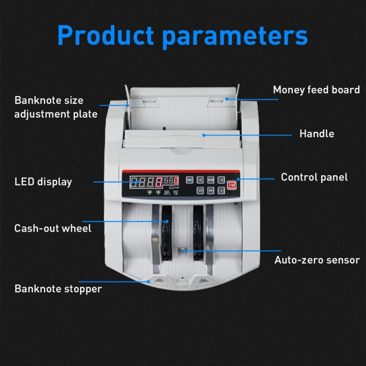 2108UV/IR Portable Multi-Currency Currency Counter, Specification: AU Plug - Currency Counter by PMC TechLife | Online Shopping South Africa | PMC TechLife | Buy Now Pay Later Mobicred
