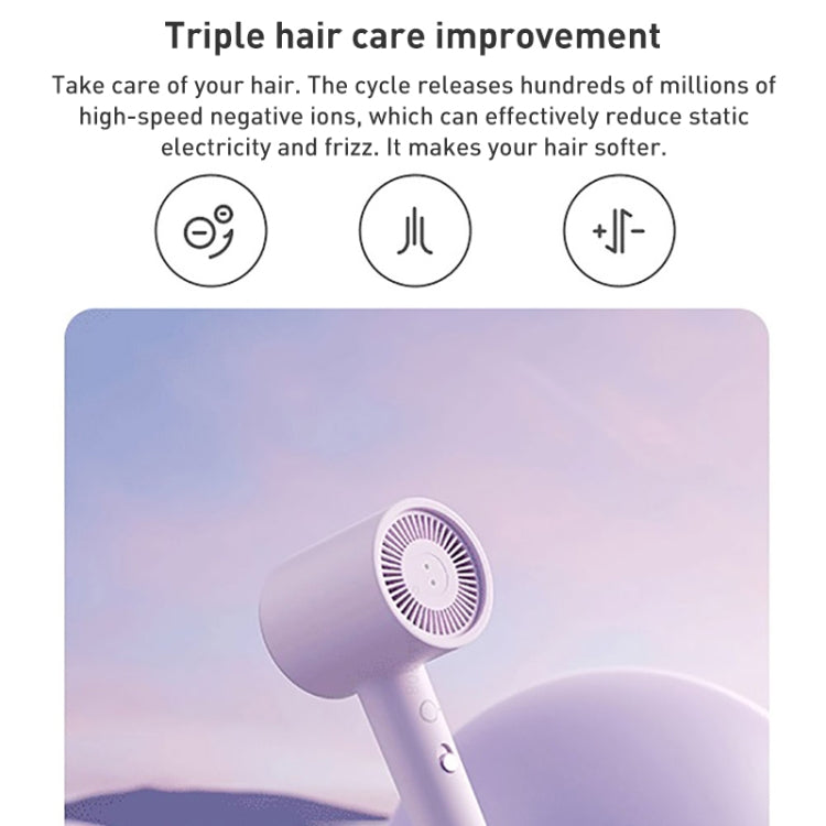 Original Xiaomi Mijia H301 Negative Ion Quick Drying Electric Hair Dryer, US Plug(Purple) - Hair Dryers & Accessories by Xiaomi | Online Shopping South Africa | PMC Jewellery | Buy Now Pay Later Mobicred