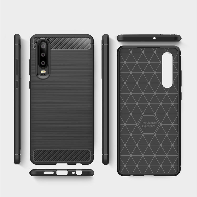 Brushed Texture Carbon Fiber Shockproof TPU Case for Huawei P30 (Navy Blue) - Huawei Cases by PMC TechLife | Online Shopping South Africa | PMC TechLife