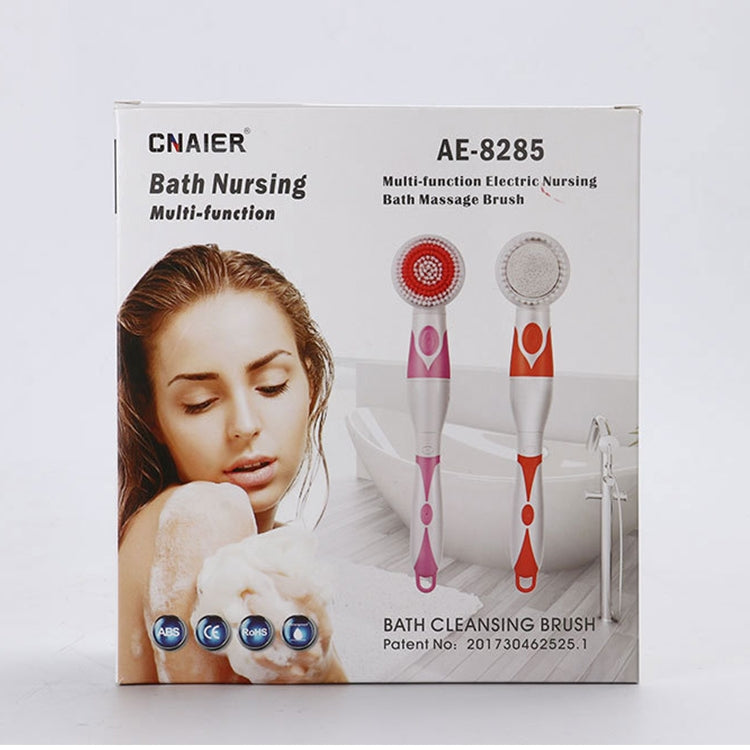 Multi-function Electric Waterproof Bath Cleansing Brush Long-handled Massage Brush, with 4 Brush Heads(Orange) - Bath Brushes & Sponges by PMc TechLife | Online Shopping South Africa | PMc TechLife | Buy Now Pay Later Mobicred