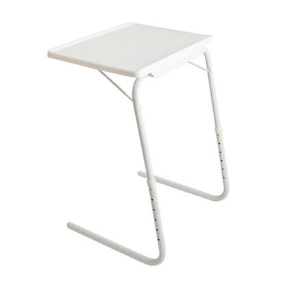 Plastic Pad Steel Tube Bracket Liftable Foldable Portable Multi-purpose Laptop Table, Adjustable Height: 52-72cm, Adjustable Angle: 30 Degrees / 60 Degrees / 90 Degrees(White) - Laptop Stand by PMC Jewellery | Online Shopping South Africa | PMC Jewellery | Buy Now Pay Later Mobicred