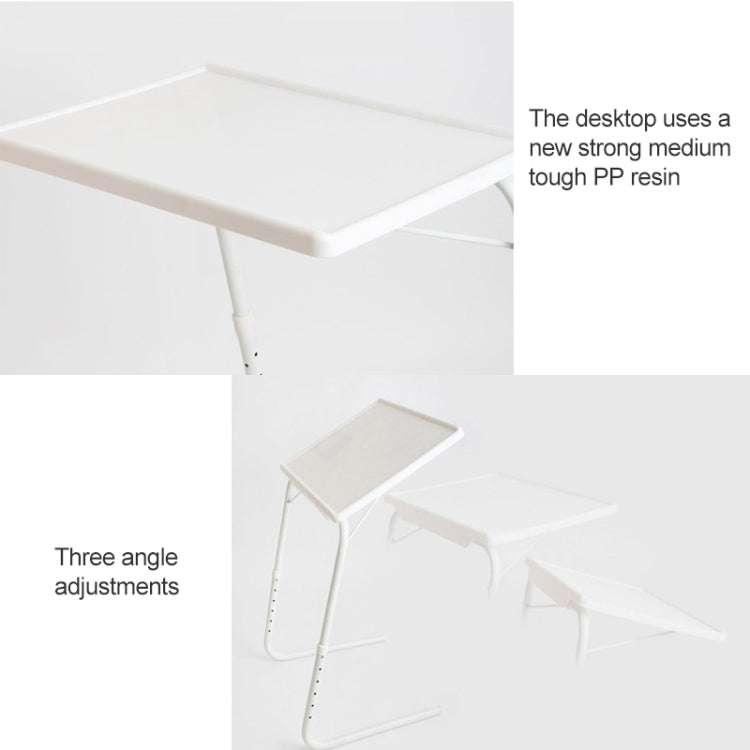 Plastic Pad Steel Tube Bracket Liftable Foldable Portable Multi-purpose Laptop Table, Adjustable Height: 52-72cm, Adjustable Angle: 30 Degrees / 60 Degrees / 90 Degrees(White) - Laptop Stand by PMC Jewellery | Online Shopping South Africa | PMC Jewellery | Buy Now Pay Later Mobicred