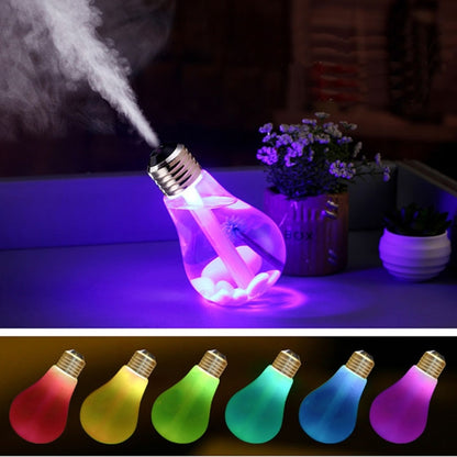 400ML Colorful Light Portable Bulb Shape Aromatherapy Air Purifier Humidifier for Home / Office / Car(Silver) - Air Purifiers & Accessories by PMC Jewellery | Online Shopping South Africa | PMC Jewellery | Buy Now Pay Later Mobicred