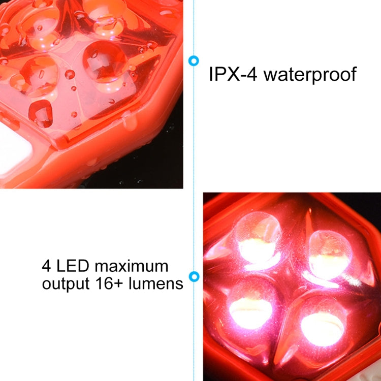 Multifunctional Outdoor Bicycling Running Warning Light Bicycle Taillight LED Back Clip Light(Red) - Taillights by PMC TechLife | Online Shopping South Africa | PMC TechLife | Buy Now Pay Later Mobicred