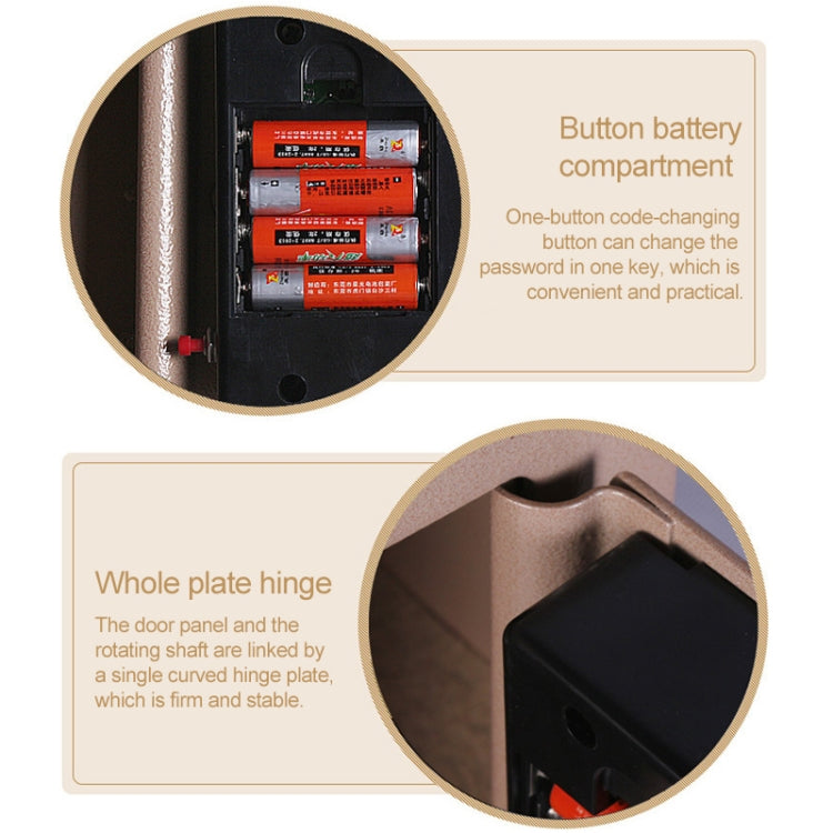 17E Home Mini Electronic Security Lock Box Wall Cabinet Safety Box without Coin-operated Function(Bronze) - Safety Box by PMc TechLife | Online Shopping South Africa | PMc TechLife | Buy Now Pay Later Mobicred