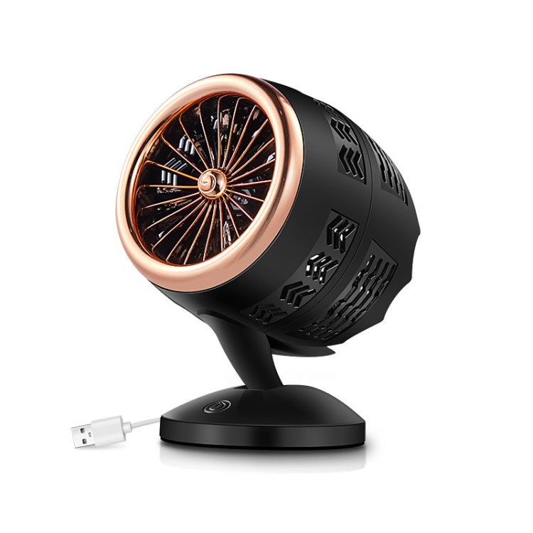 Portable Adjustable Mini USB Charging Air Convection Cycle Desktop Electric Fan Air Cooler, Support 2 Speed Control (Black Gold) - Electric Fans by PMC Jewellery | Online Shopping South Africa | PMC Jewellery | Buy Now Pay Later Mobicred