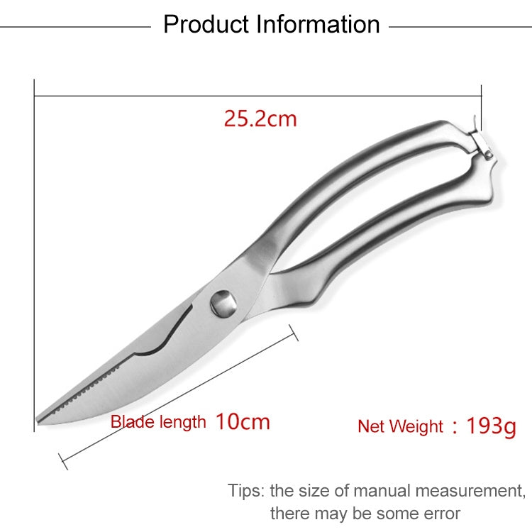 10 inch Kitchen Poultry Fish Chicken Bone Stainless Steel Cutter Cook Gadget Shear, Case Package - Scissors by PMC TechLife | Online Shopping South Africa | PMC TechLife | Buy Now Pay Later Mobicred