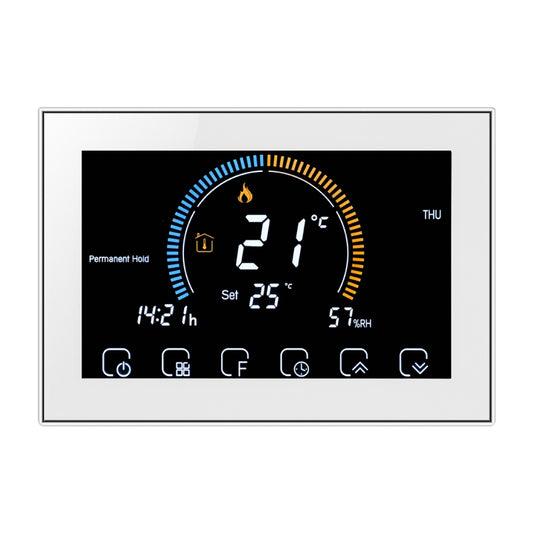 BHT-8000-GA Control Water Heating Energy-saving and Environmentally-friendly Smart Home Negative Display LCD Screen Round Room Thermostat without WiFi(White) - Thermostat & Thermometer by PMC Jewellery | Online Shopping South Africa | PMC Jewellery | Buy Now Pay Later Mobicred