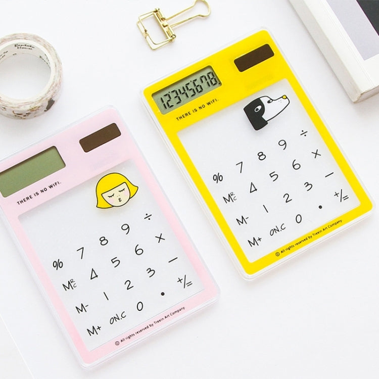 8 Digits LED Screen Calculator with Transparent Touch Pad & Solar Panel, Random Color Delivery - Calculator by PMC TechLife | Online Shopping South Africa | PMC TechLife