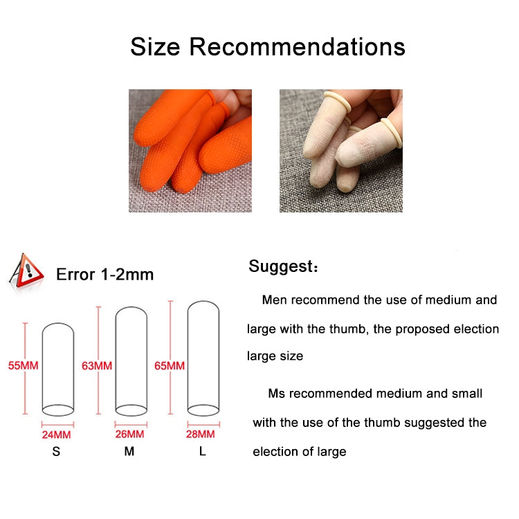 100pcs / Pack Antistatic Antislip Durable Fingertips Latex Protective Gloves, Size: M, 2.6*6.3cm(Orange) - Safety Gloves by PMC TechLife | Online Shopping South Africa | PMC TechLife | Buy Now Pay Later Mobicred