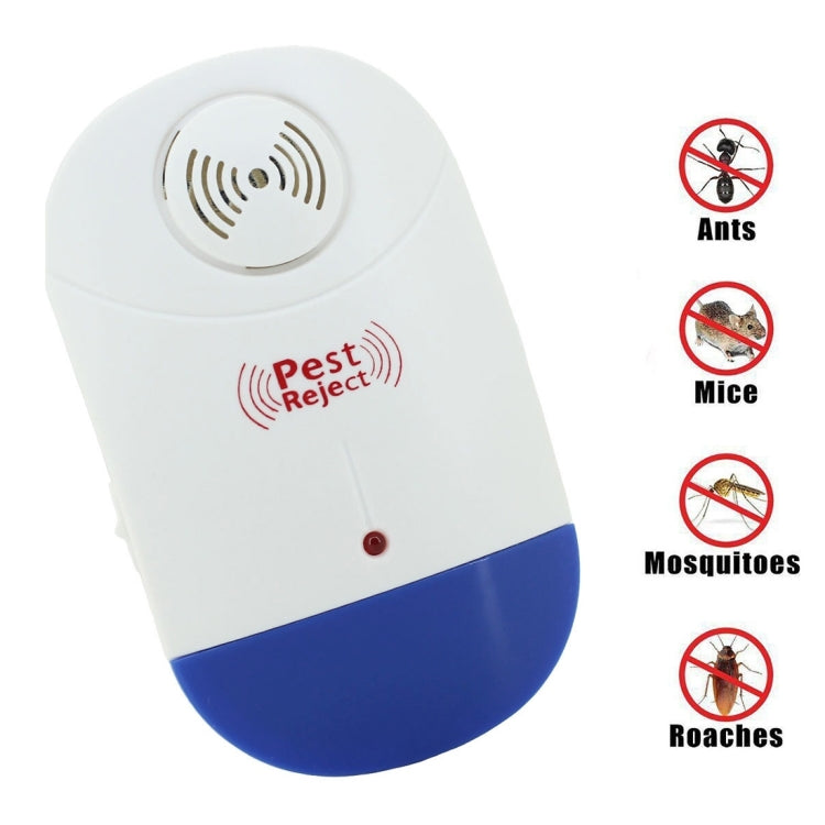 Electronic Ultrasonic Mosquito Rat Pest Control Repeller with LED Light, EU Plug AC90V-250V (White+Blue) - Repellents by PMC TechLife | Online Shopping South Africa | PMC TechLife | Buy Now Pay Later Mobicred