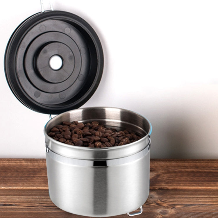 1200ml Stainless Steel Sealed Food Coffee Grounds Bean Storage Container with Built-in CO2 Gas Vent Valve & Calendar (Silver) - Coffee Tools by PMC Jewellery | Online Shopping South Africa | PMC Jewellery | Buy Now Pay Later Mobicred