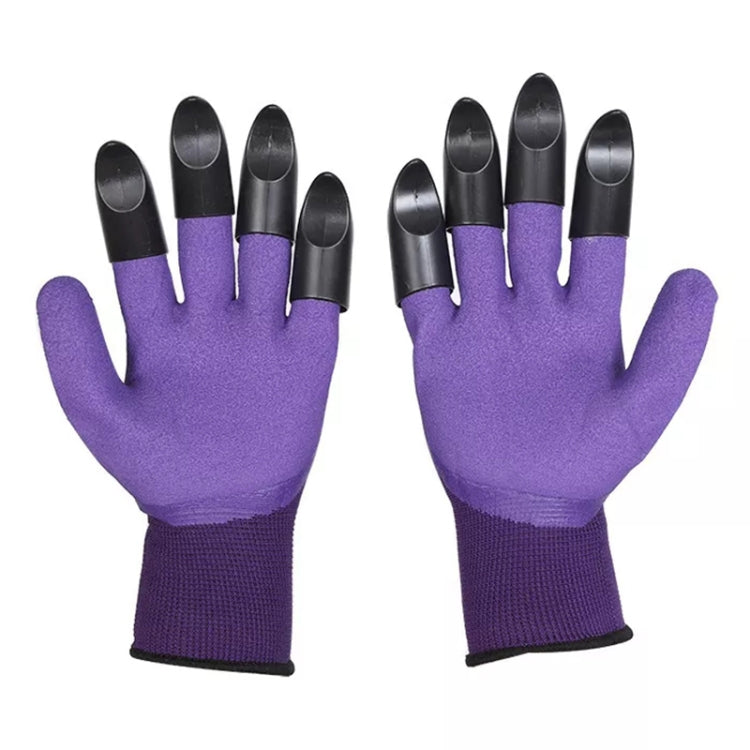 A Pair Latex Gloves with Claws ABS Plastic Gloves for Digging and Planting(Purple) - Garden Hand Tools by PMC Jewellery | Online Shopping South Africa | PMC Jewellery