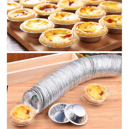 100pcs / Pack  Aluminum Foil Egg Tart Cup Cake Holder, Size: 7.5 x 4 x 2cm - Food Molds by PMC Jewellery | Online Shopping South Africa | PMC Jewellery | Buy Now Pay Later Mobicred