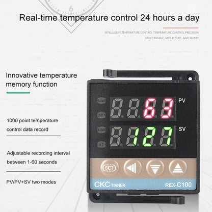 REX-C100 Thermostat + Thermocouple + SSR-60 DA Solid State Module Intelligent Temperature Control Kit - Components Kits by PMC Jewellery | Online Shopping South Africa | PMC Jewellery | Buy Now Pay Later Mobicred